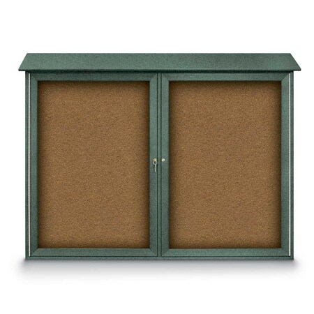 United Visual Products Indoor Enclosed Combo Board, 48"x36", Satin Frame/Black & Forbo UVCB4836-BLACK-FORBO